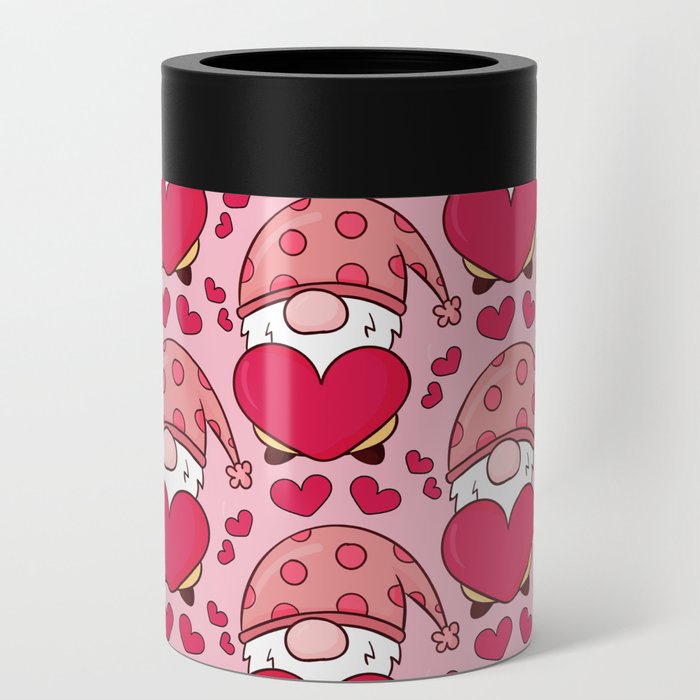 Cute Valentines Day Heart Gnome Lover Can Cooler