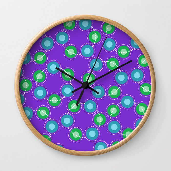 Purple Dots Wall Clock