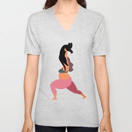 Yoga With Cat 05 V Neck T Shirt