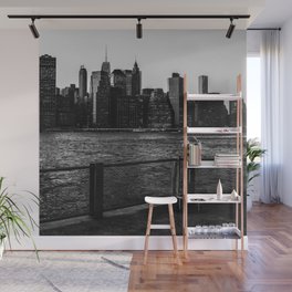 New York City Manhattan skyline at sunset black and white Wall Mural