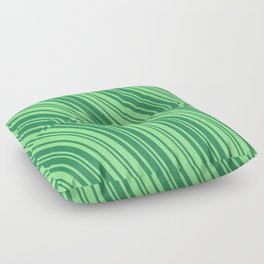 [ Thumbnail: Light Green and Sea Green Colored Lines/Stripes Pattern Floor Pillow ]