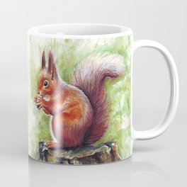 Squirrel and Nut Forest Animals Watercolor Coffee Mug