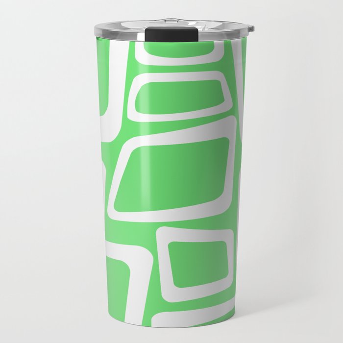 Mid Century On Pastel Green - Abstract Design Travel Mug