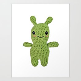 Cute Alien Crochet Amigurumi Art Print