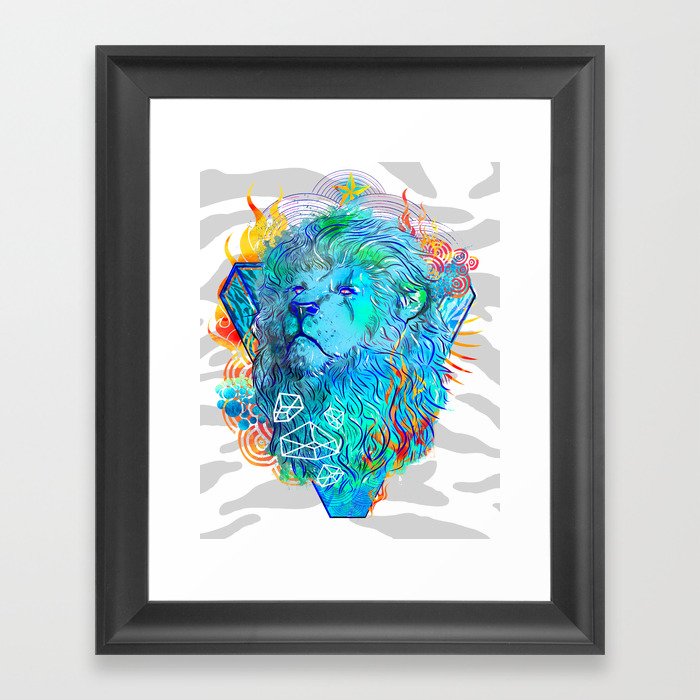 Fire Lion Framed Art Print