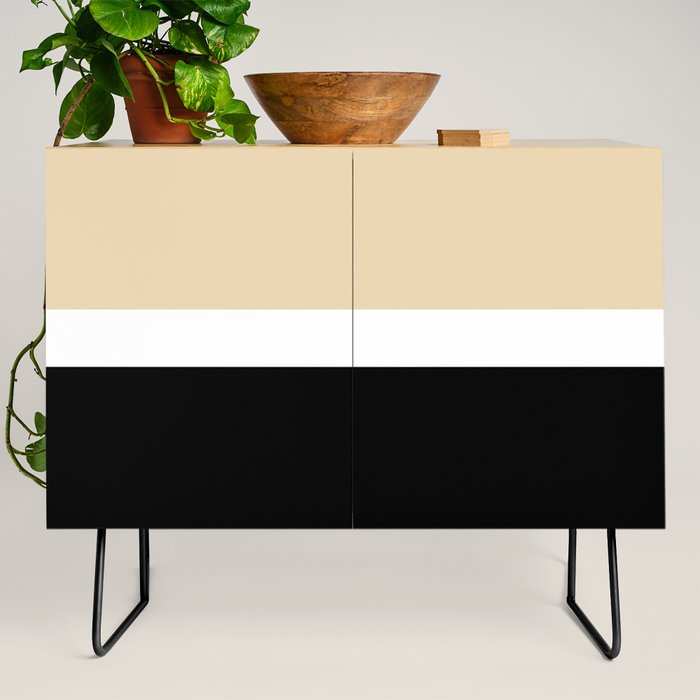 Color Block Brown Black Pattern Credenza