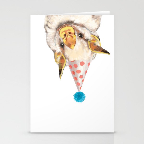 Baby Bat with Party Hat Stationery Cards