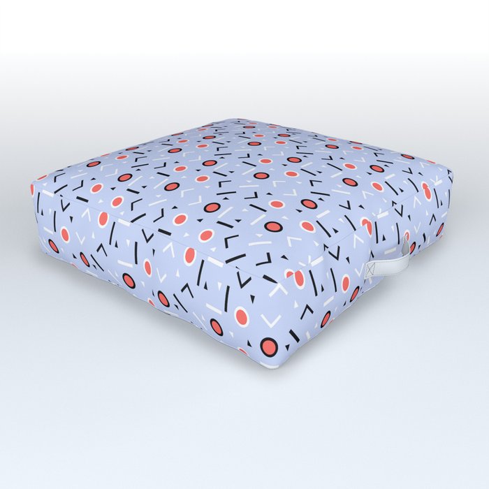 Memphis Tribes Dove Blue Outdoor Floor Cushion By Silverpegasus