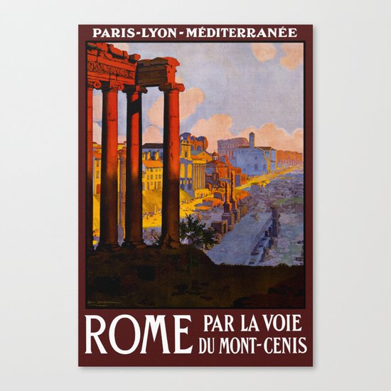 Vintage Rome Italy Travel Canvas Print