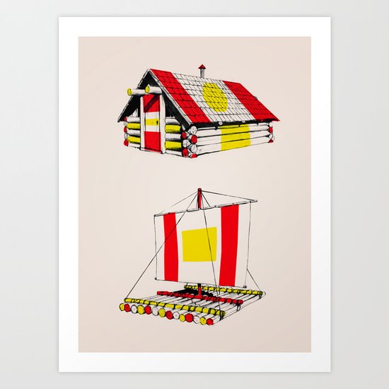 Cabin & Raft Art Print