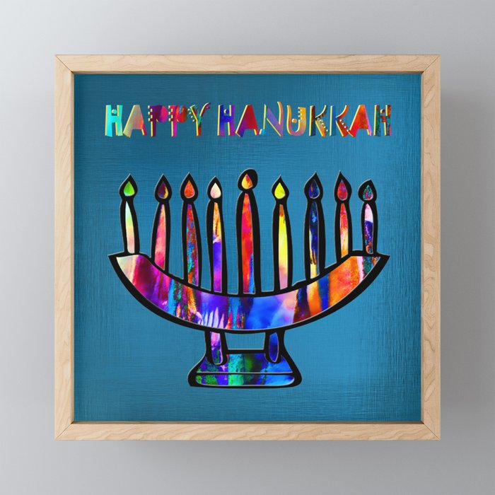 Happy Hanukkah! Framed Mini Art Print