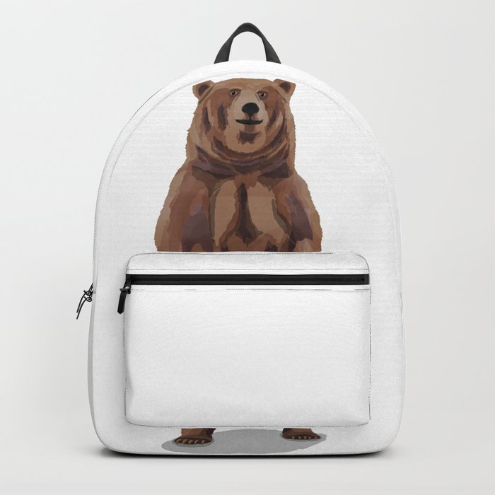 standing brown bear, digital painting Backpack