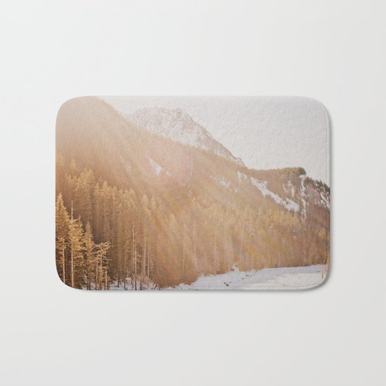Sun Shining through the Mountains Bath Mat