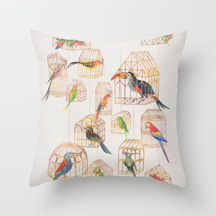 Architectural Aviary Throw Pillow