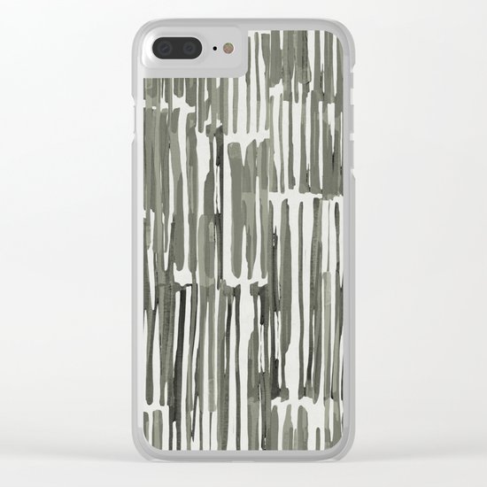 Simply Bamboo Brushstroke Green Tea on Lunar Gray Clear iPhone Case