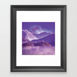 Beautiful purple moonlit night Framed Art Print