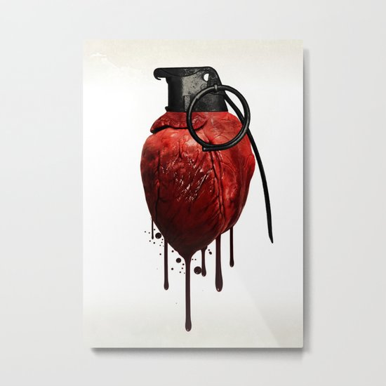 Heart Grenade Metal Print