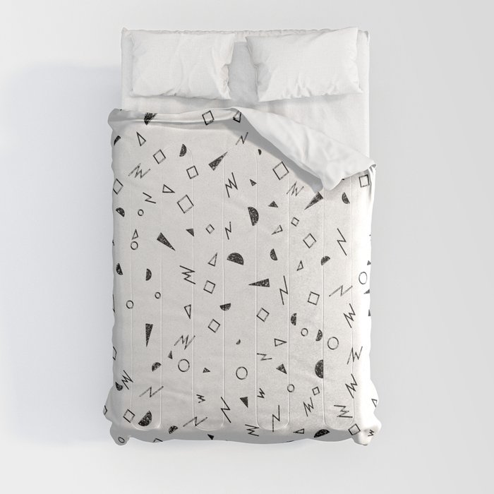 Random Pattern Black White Comforter