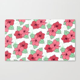 floral hibiscus pattern Canvas Print
