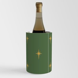  Christmas Faux Gold Foil Star in Fir Tree Green Wine Chiller