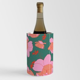 English Roses in Pink and Green Wine Chiller