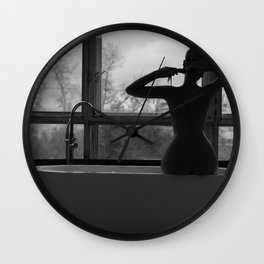 Silhouette of a woman in bathtub, twilight Los Angeles city of angels female nude portrait black and white photograph - photography - photographs Wall Clock | Black And White, Bathtub, Miami, White, Black, Beautiful, Fashion, Woman, Glamour, Paris 