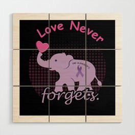 Elephant Love End Alzheimer Alzheimer's Awareness Wood Wall Art