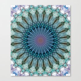 Pastel blue and pastel green mandala Canvas Print