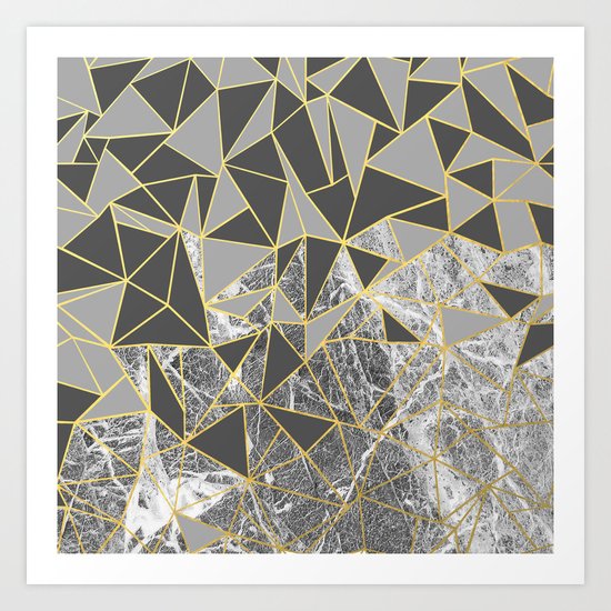 Ab Marb Grey Returned Art Print