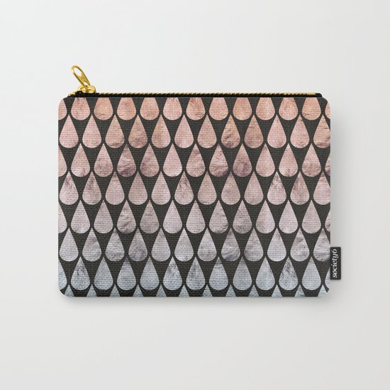 Iridescent raindrops rainbow black gradient Carry-All Pouch