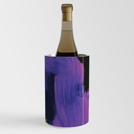 Colorful Purple and Yellow paint strokes abstract Wine Chiller