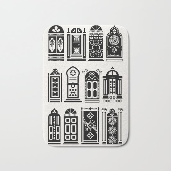 Moroccan Doors – Black Palette Bath Mat