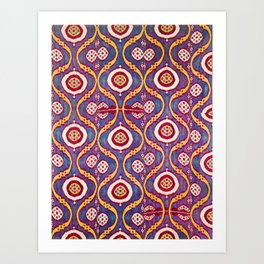 Silk Ikat Uzbekistan Parda Print Art Print