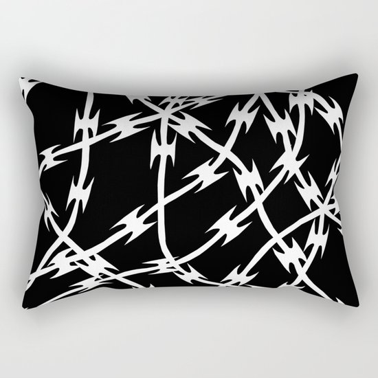 Barb Black Rectangular Pillow