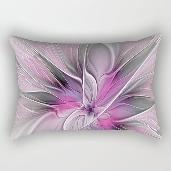 A Blooming Dream, Abstract Fractal Art Rectangular Pillow