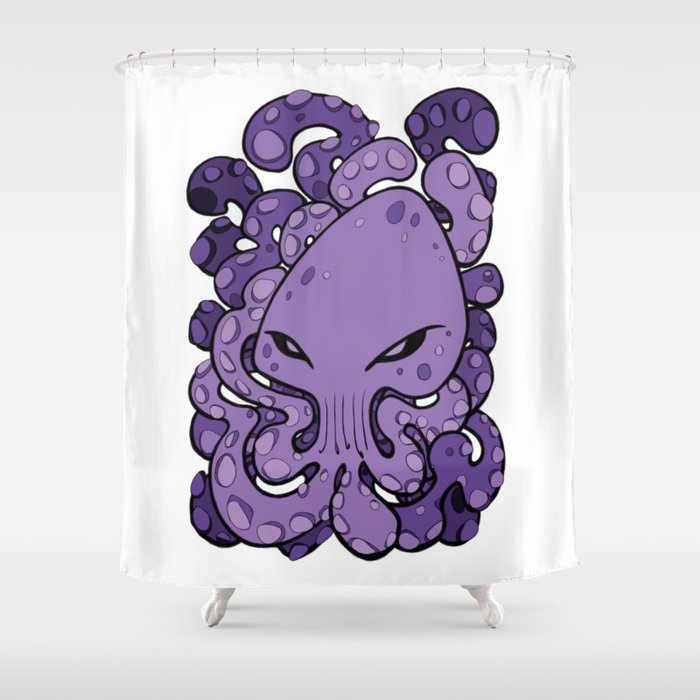 Octopus Squid Kraken Cthulhu Sea Creature - Ultra Violet Shower Curtain