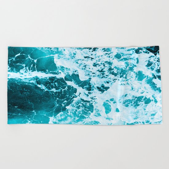 Deep Turquoise Sea Beach Towel