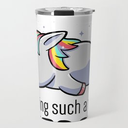 Exhausted From Being Awesome Lazy Unicorn Gift Travel Mug