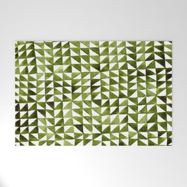 Triangle Grid olive green Welcome Mat
