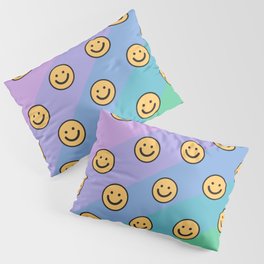 Smiley Pattern with Rainbow Background Pillow Sham