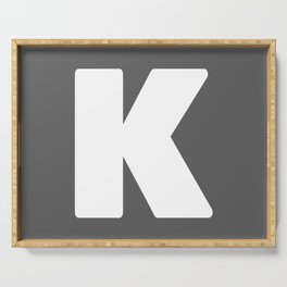 K (White & Grey Letter) Serving Tray