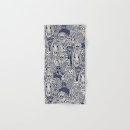 cryptid crowd blue off white Hand & Bath Towel