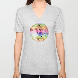 Disco Ball – Rainbow V Neck T Shirt