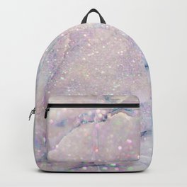 Glitter Pink and Pastel Blue Sparkling Marble Pattern Backpack