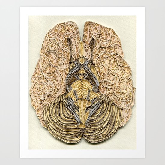paper filigree brain Art Print