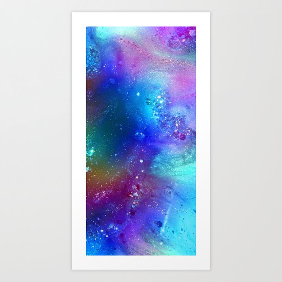 blue glitter design Art Print