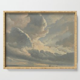 Study of Clouds with a Sunset near Rome Serving Tray