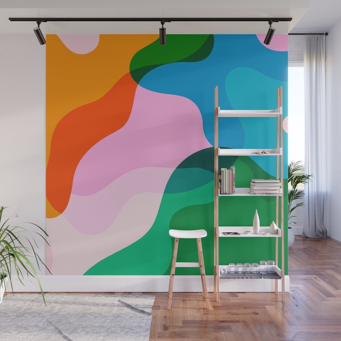 Colorful Overlapping Shapes Abstract Bold Wall Mural