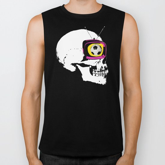 Football Mind - a round thing in the TV eye v1 Biker Tank