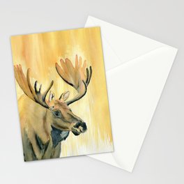 Moose Watercolor Stationery Card